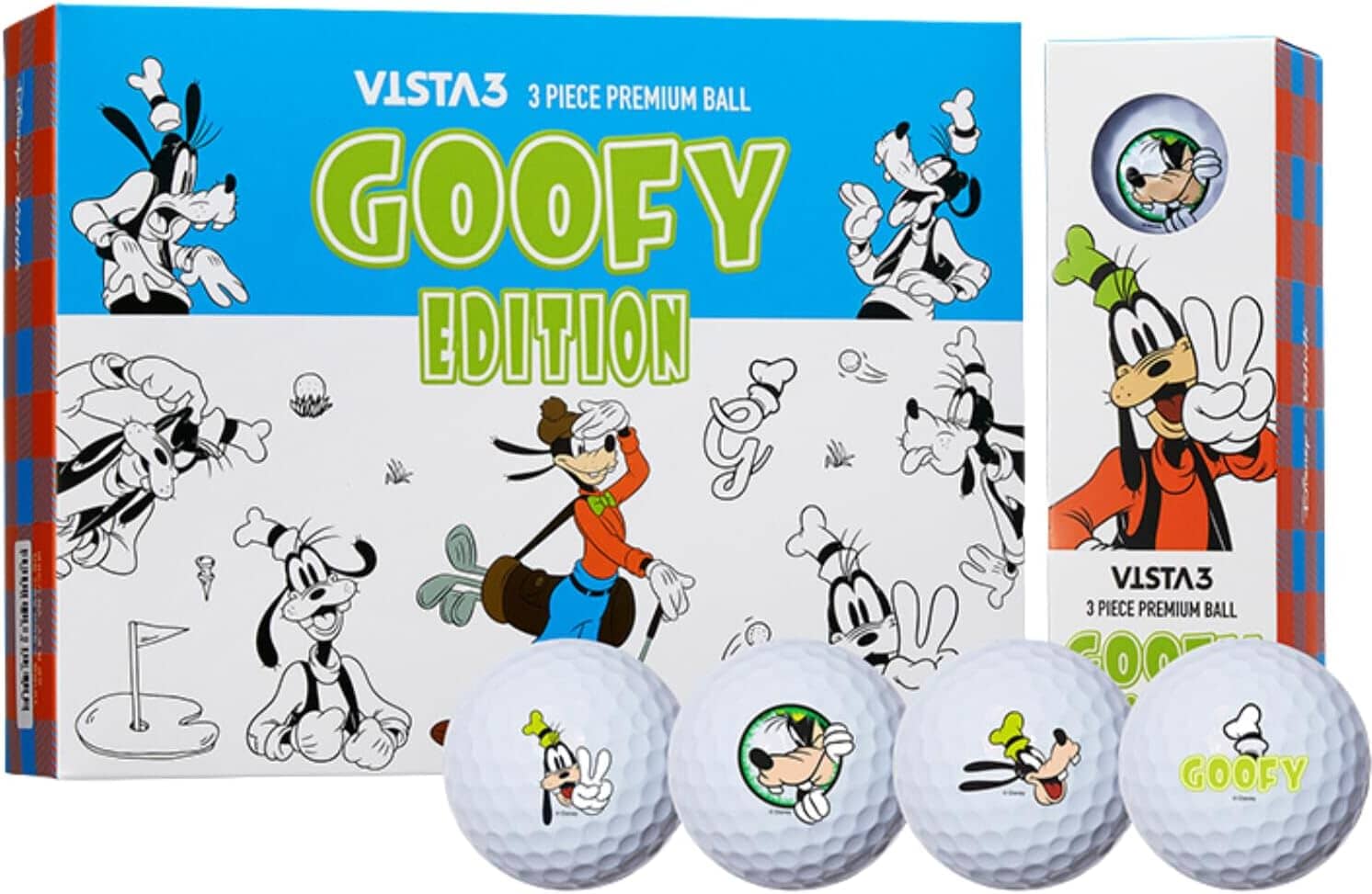 Volvik Vista 3 Disney Goofy Edition Box/12 Golf Balls Golf Balls Volvik Goofy