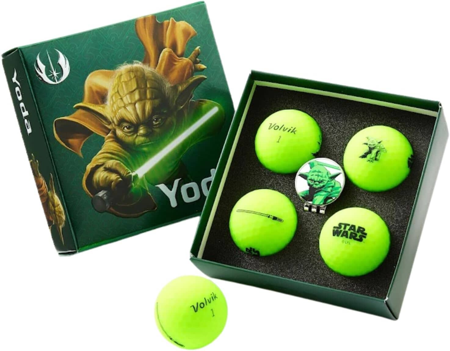 Volvik Vivid Soft Star Wars 4pc Golf Ball Gift Set Yoda Golf Balls Volvik Yoda