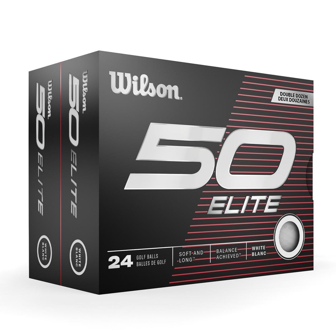 Wilson 50 Elite White Double Dozen '23 2023 Golf Stuff - Save on New and Pre-Owned Golf Equipment Double Dozen Box/24