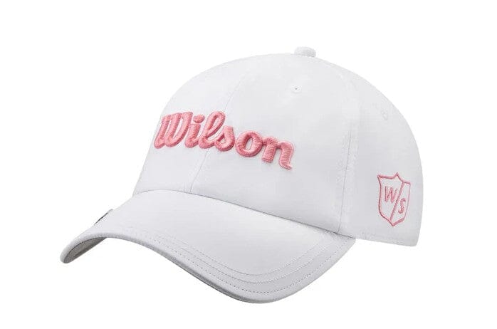 Wilson Staff Pro Tour Hat White/Pink Adjustable Womens with Ball Marker Headwear Wilson Staff