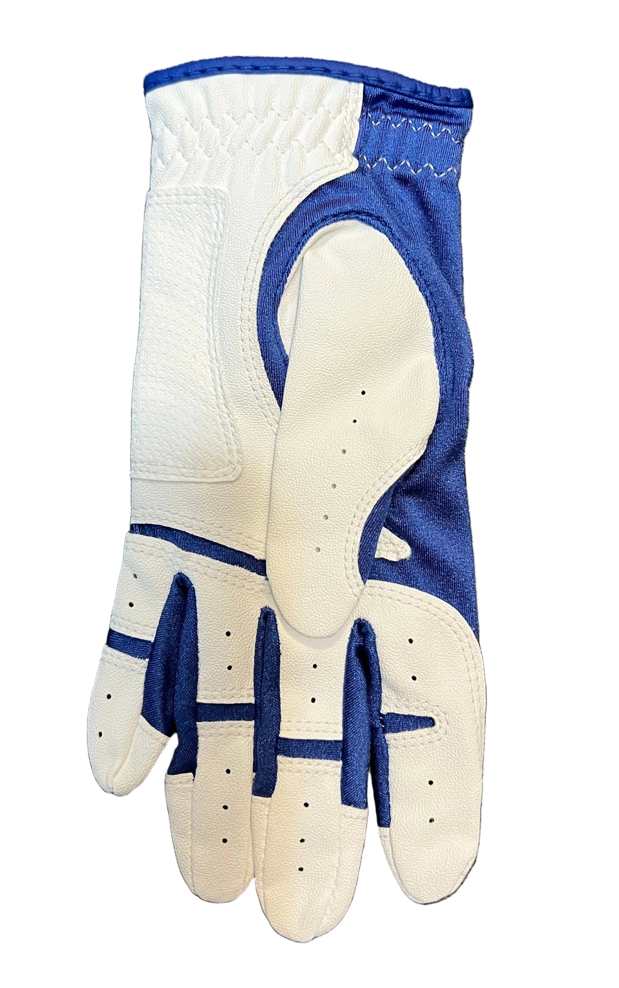 XTech Golf Gloves Junior White/Blue Junior Golf Gloves XTech