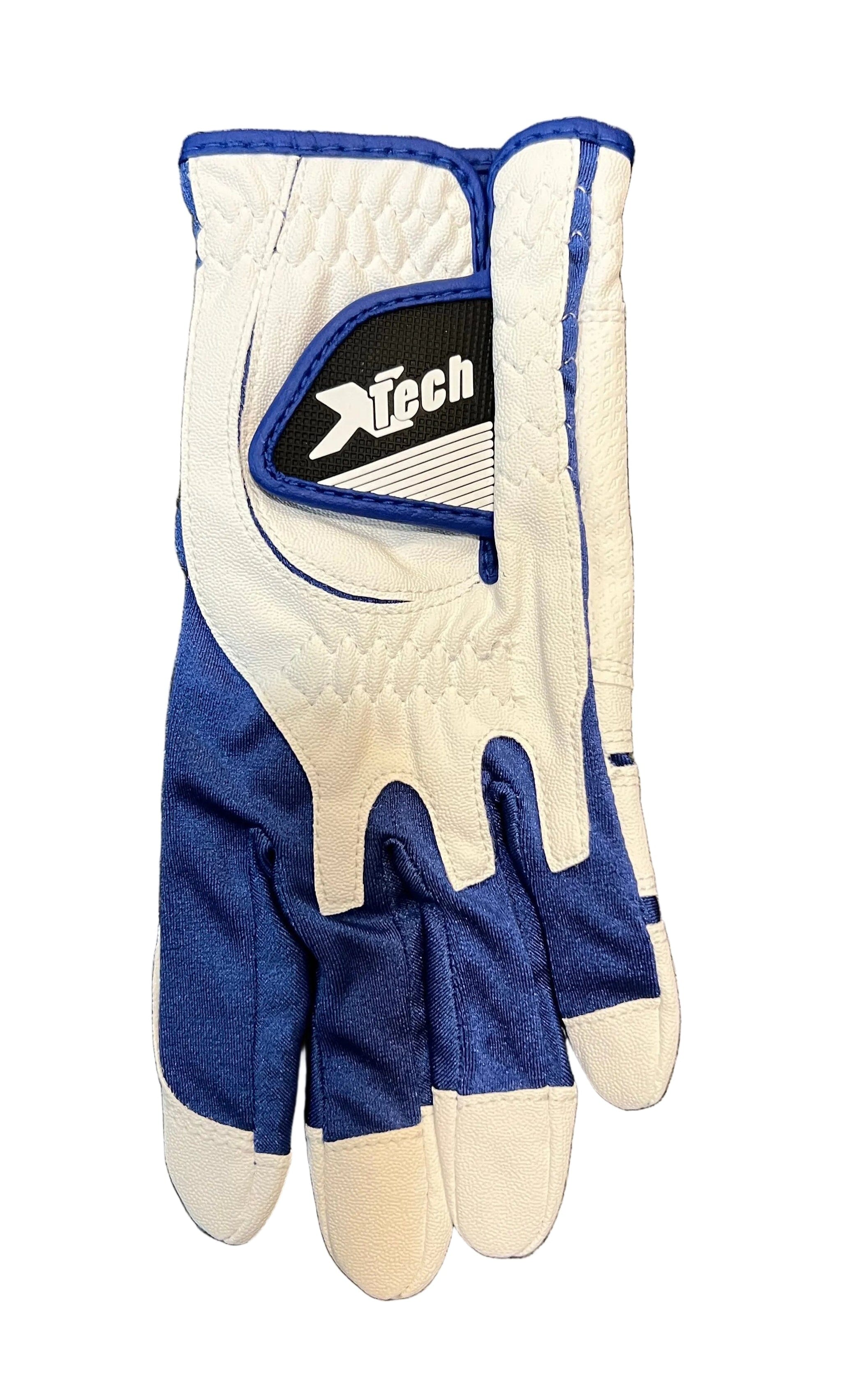 XTech Golf Gloves Junior White/Blue Junior Golf Gloves XTech