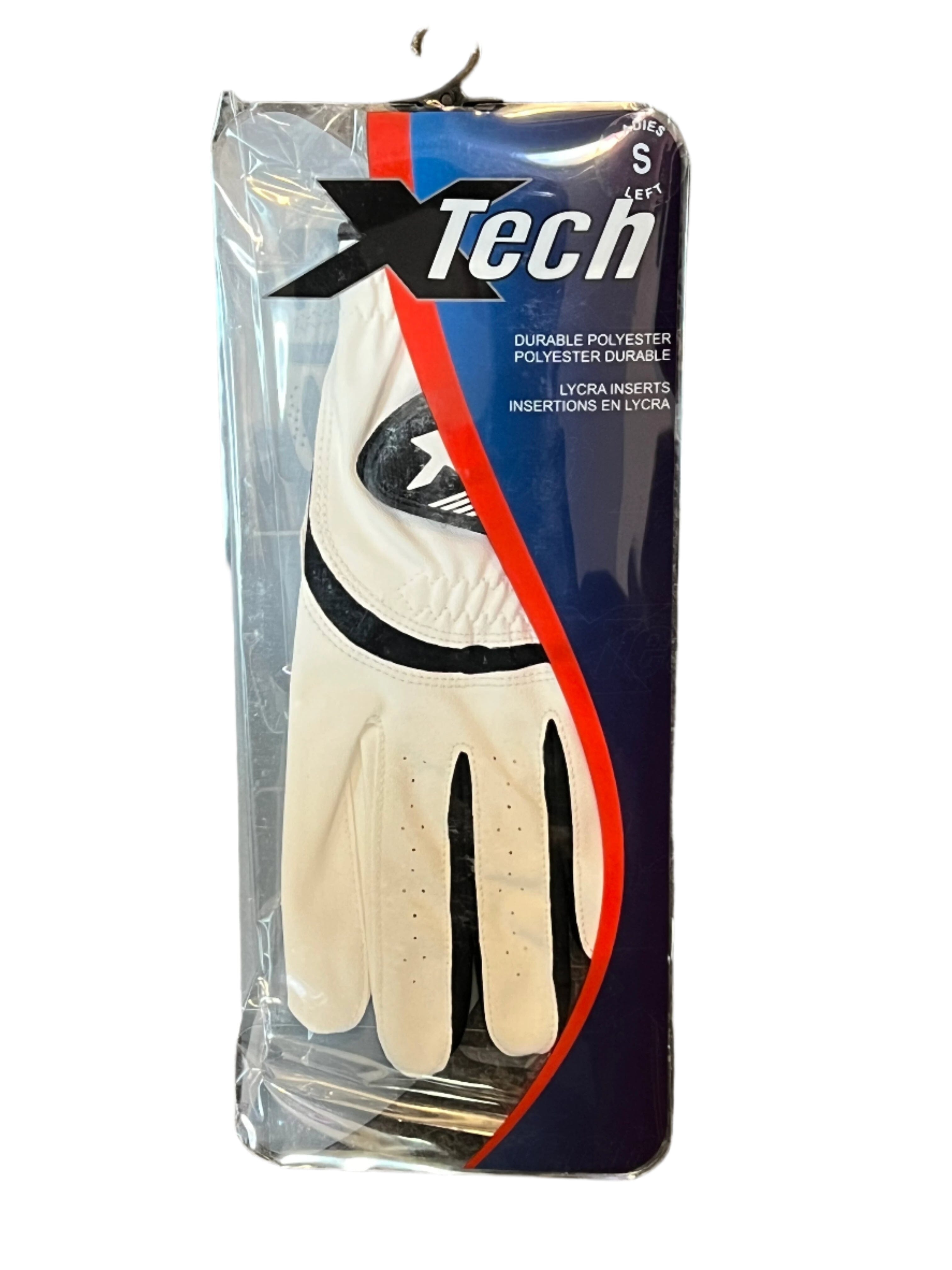 XTech Golf Gloves Womens White/Black Golf Gloves Golf Trends Small White Left