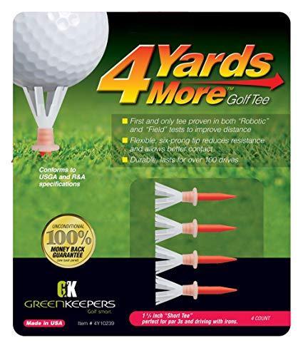 4 Yards More Golf Tee 1 3/4 Inch 4 pack Golf Tees TeeMate 4 Yards More 1 3/4 4pk