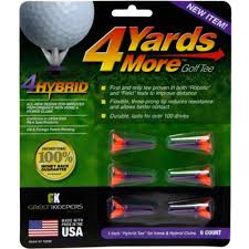 4 Yards More Golf Tee 1 Inch 4 pack Hybrid Tee Golf Tees TeeMate 4 Yards More 1 3/4 4pk