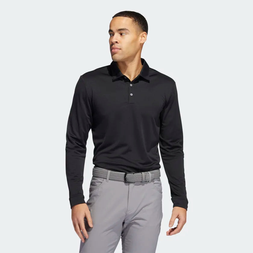 Adidas Long Sleeve Polo Shirt HG8824 Black Golf Stuff