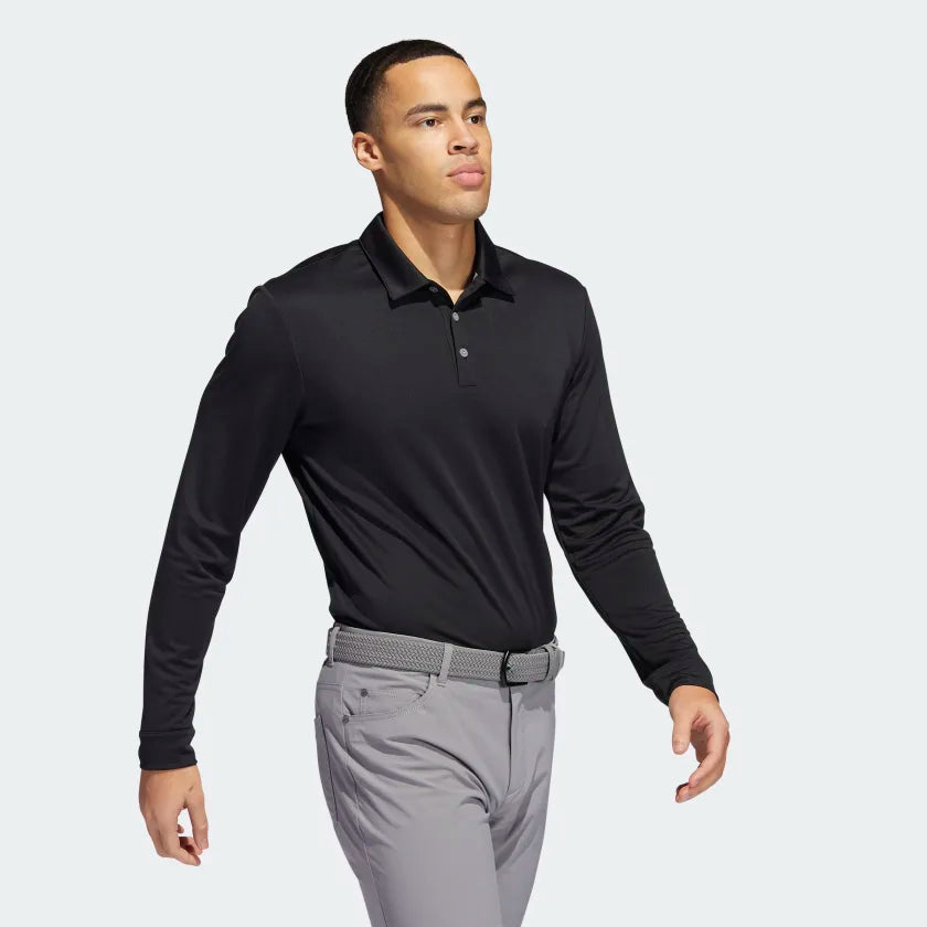 Adidas Long Sleeve Polo Shirt HG8824 Black Golf Stuff Medium
