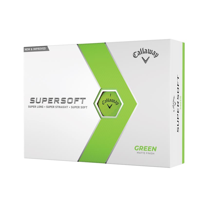 Callaway SuperSoft Golf Balls '23 Matte Finish Golf Stuff - Save on New and Pre-Owned Golf Equipment Green Box/12 