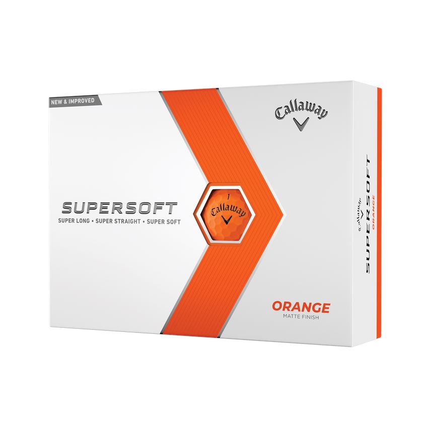 Callaway SuperSoft Golf Balls '23 Matte Finish Golf Stuff - Save on New and Pre-Owned Golf Equipment Orange Box/12 