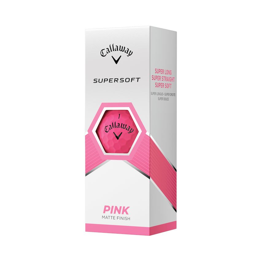 Callaway SuperSoft Golf Balls '23 Matte Finish Golf Stuff - Save on New and Pre-Owned Golf Equipment Pink Sleeve/3 