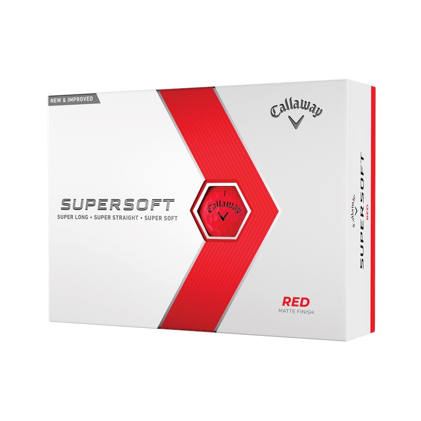 Callaway SuperSoft Golf Balls '23 Matte Finish Golf Stuff - Save on New and Pre-Owned Golf Equipment Red Box/12 