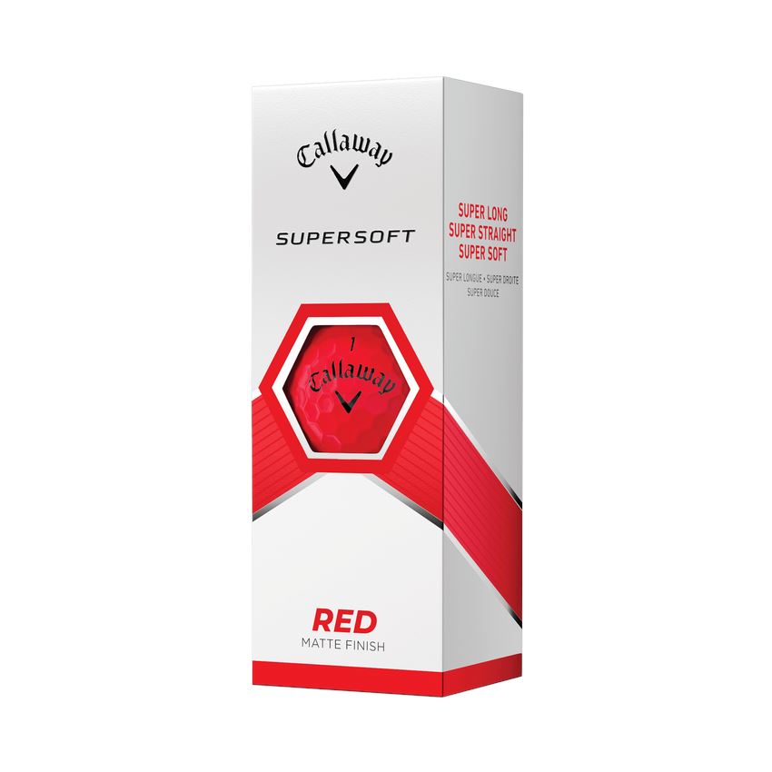 Callaway SuperSoft Golf Balls '23 Matte Finish Golf Stuff - Save on New and Pre-Owned Golf Equipment Red Sleeve/3 