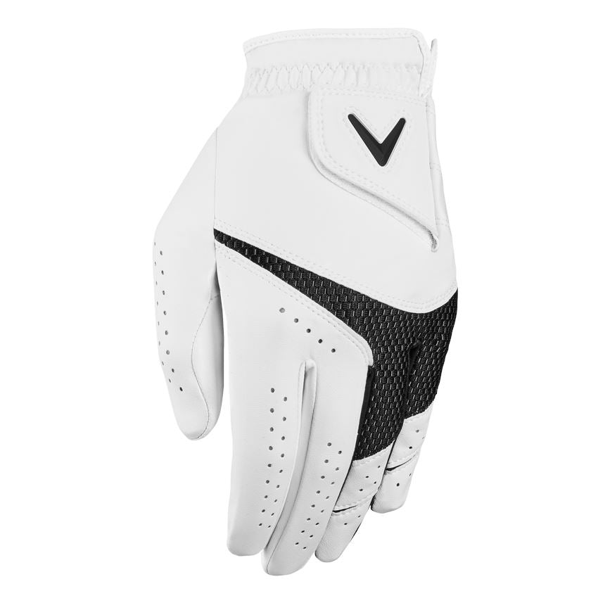 Callaway Weather Spann 2023 Golf Glove Mens White/Black Golf Stuff - Save on New and Pre-Owned Golf Equipment Left (for right handed player) Small