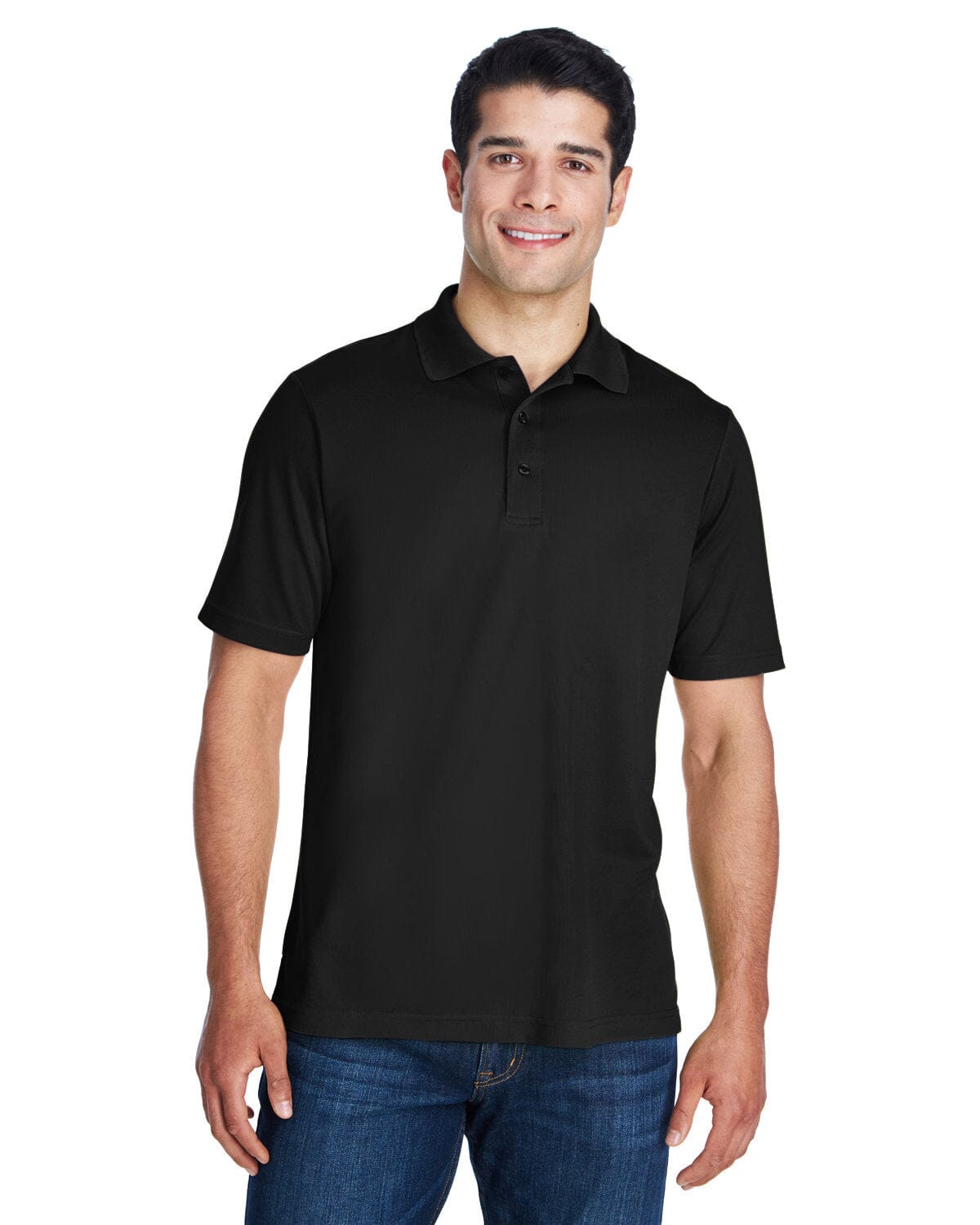 Core365 Mens Origin Performance Piqué Polo Black 88181 Golf Stuff