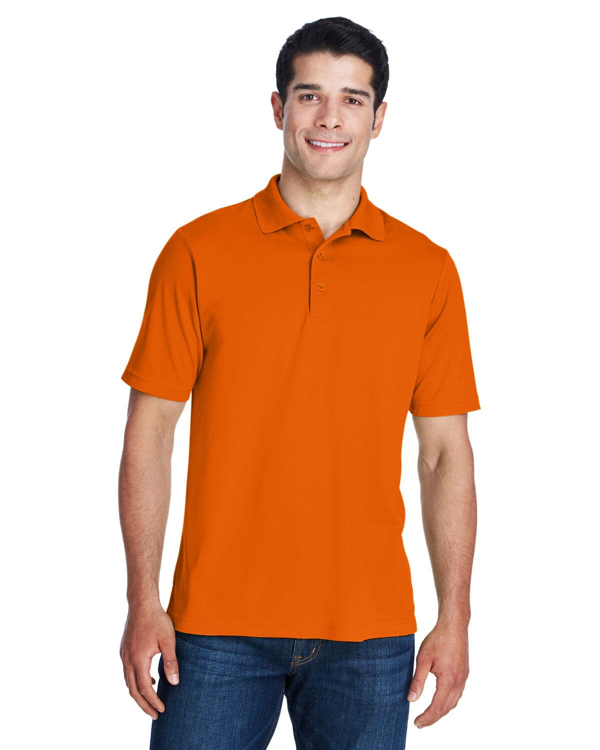 Core365 Mens Origin Performance Piqué Polo Campus Orange 88181 Shirts & Tops Golf Stuff