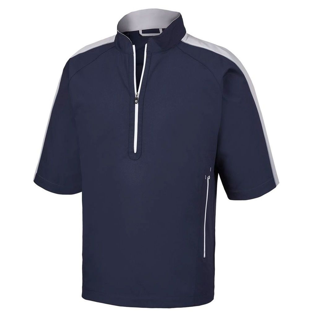 Footjoy Sport Short Sleeve Windshirt 32617 Golf Outerwear Golf Stuff - Save on New and Pre-Owned Golf Equipment Large Navy/Silver