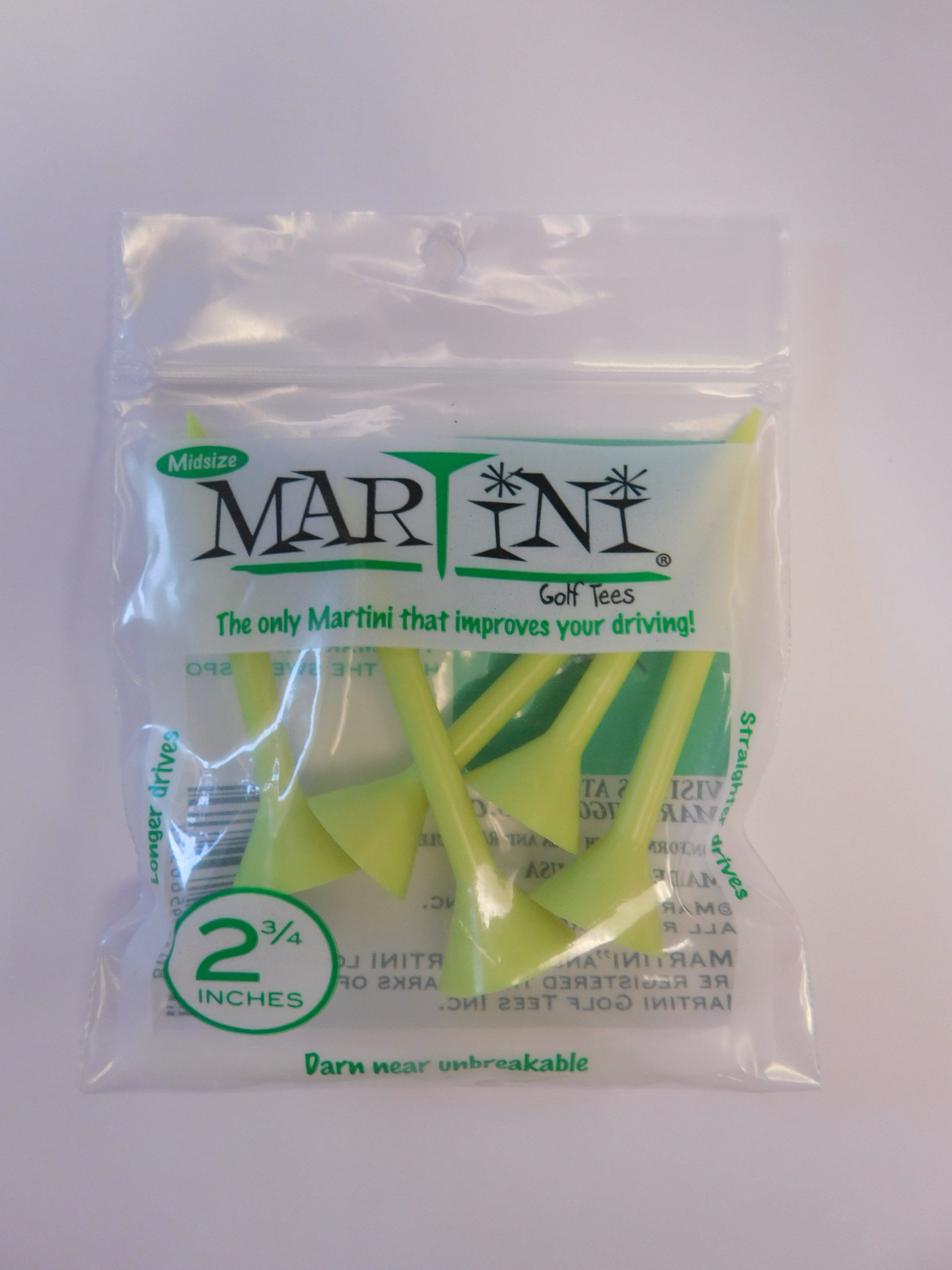 Martini Tees Midsize 2 3/4 Inches Pack of 5 pcs Golf Stuff - Save on New and Pre-Owned Golf Equipment Yellow