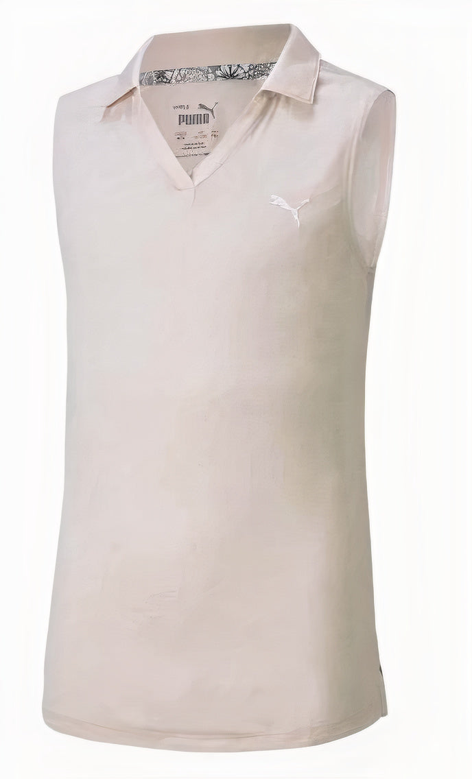 Puma Girl's Sleeveless Heather Polo Cloud Pink 57931417 Golf Polo Golf Stuff X-Small
