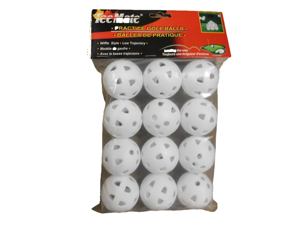 Tee Mate Hollow White Wiffle Practice Balls 12 pc Golf Stuff - Save on New and Pre-Owned Golf Equipment 