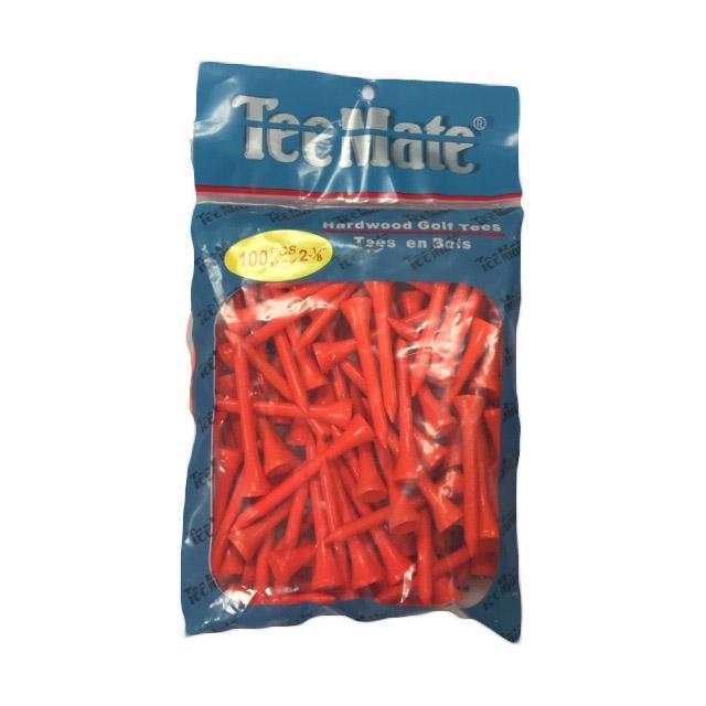 TeeMate 100pc 2 1/8 Wood Tees Golf Stuff - Save on New and Pre-Owned Golf Equipment Orange