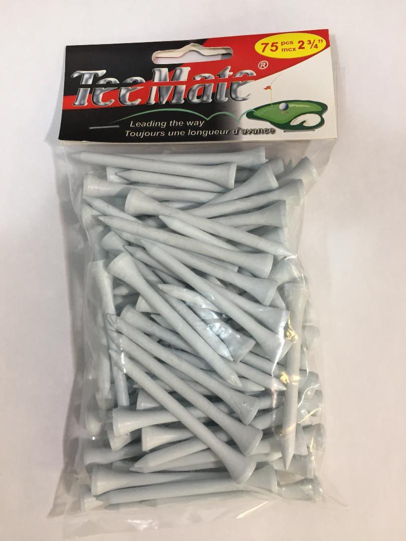 TeeMate 75 pc Wooden Tees 2 3/4 Inch Golf Stuff - Save on New and Pre-Owned Golf Equipment White