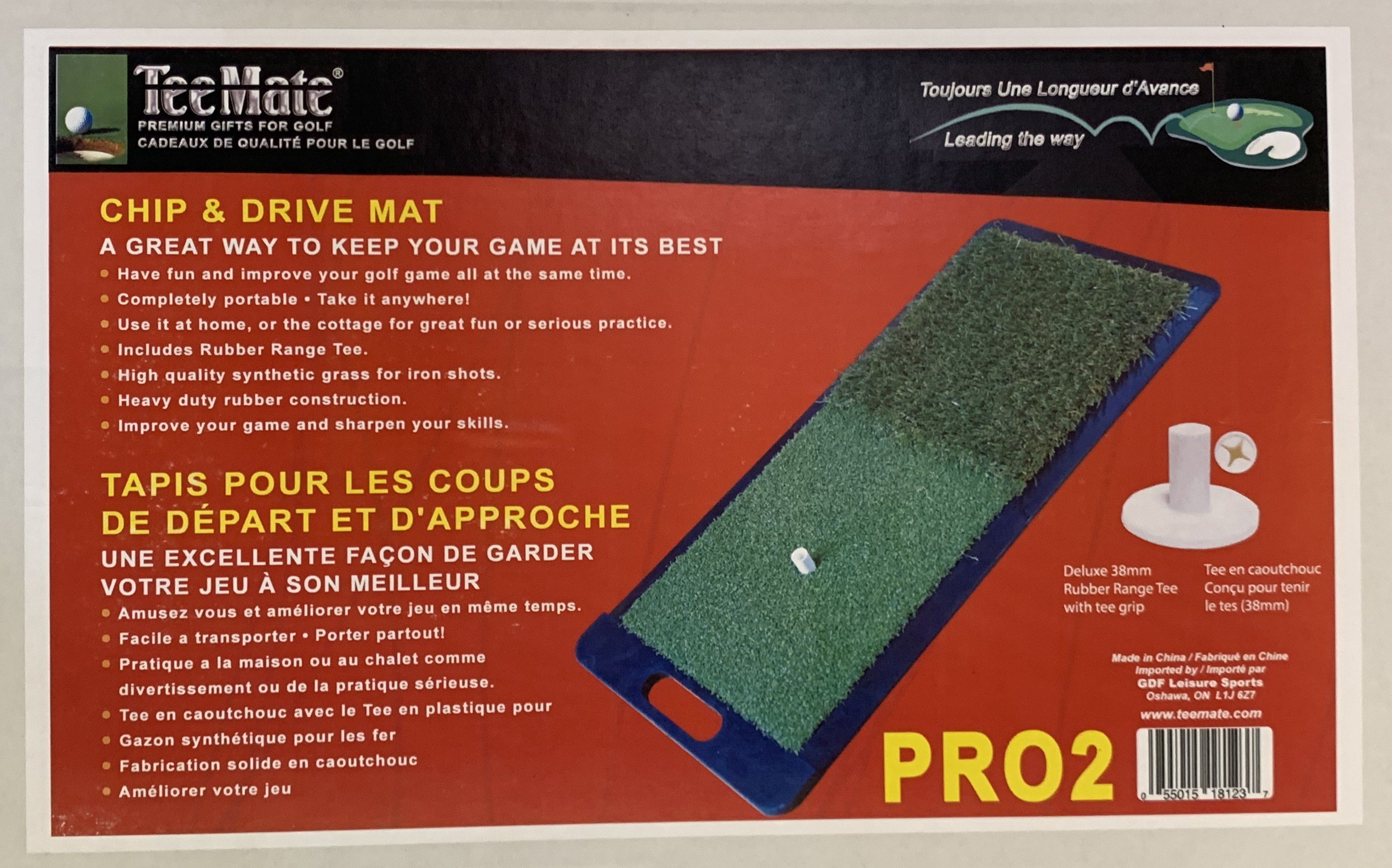 TeeMate Pro2 Large Dual Surface Chip & Drive Mat 26"x12" Golf Stuff