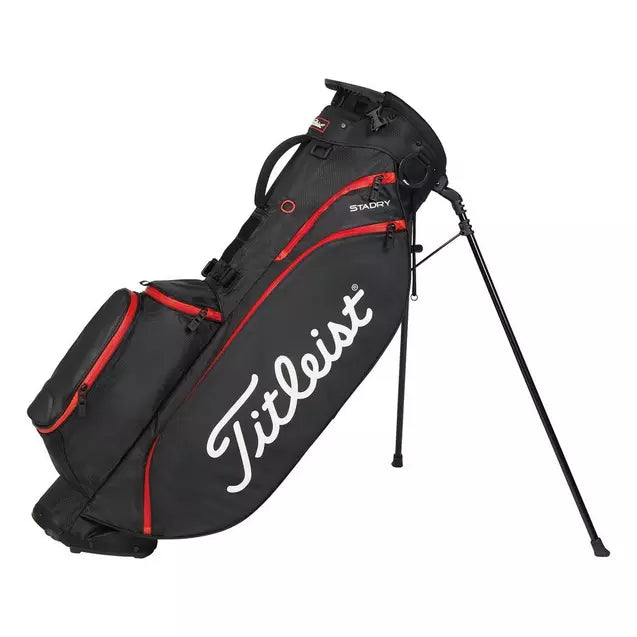 Titleist Players 4 StaDry Stand Bag '23 Golf Stuff Black/Black/Red