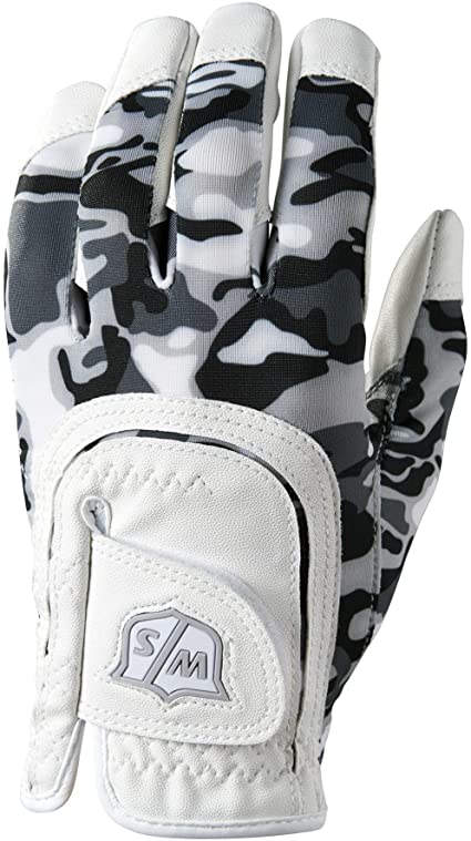 Wilson Fit All Junior Gloves Golf Gloves Wilson White/Black/Grey Camo