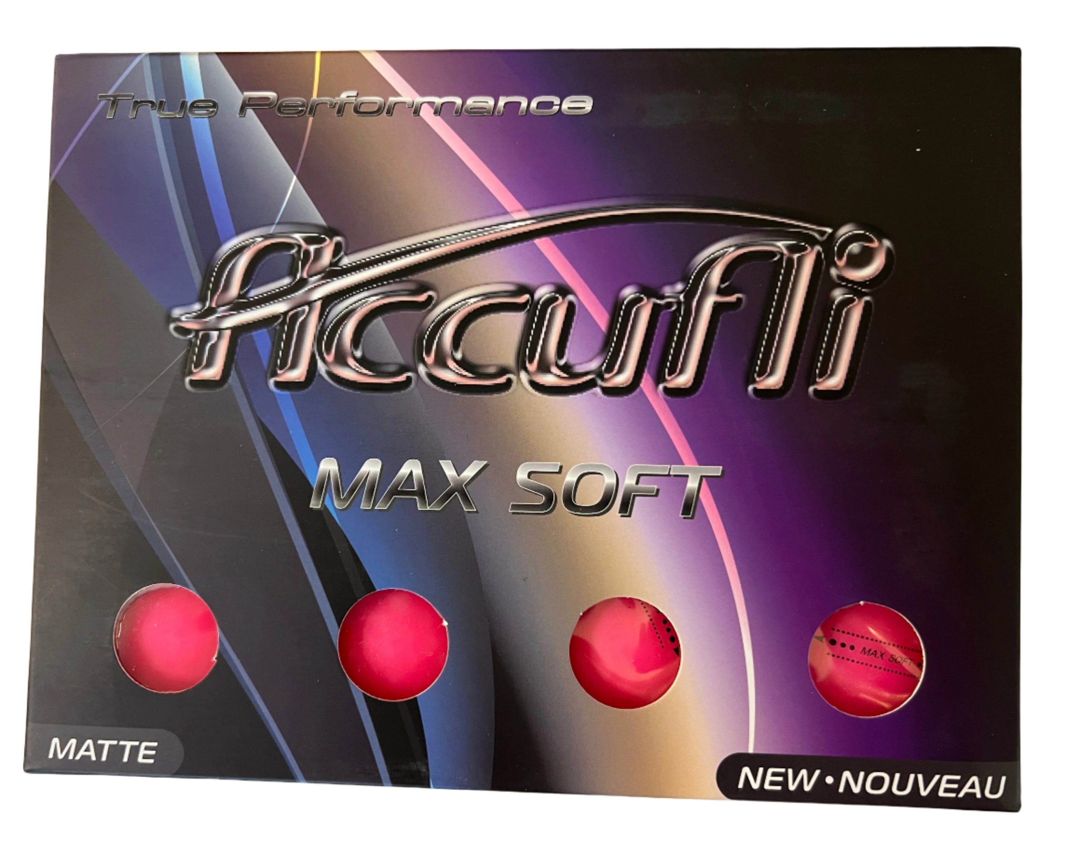Accufli Max Soft Matte Finish Golf Balls Golf Balls Accufli Matte Pink Box/12 