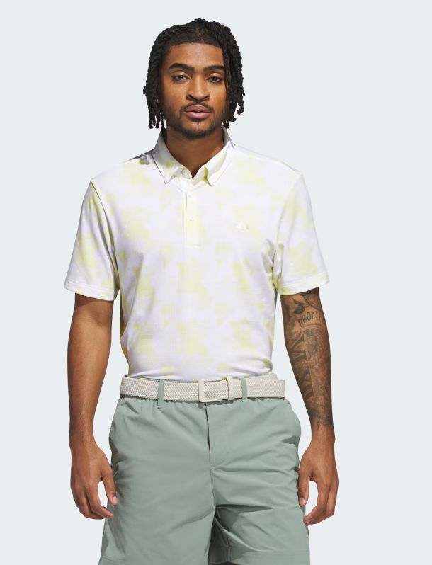 Adidas Go-To Print Polo Men's White/Yellow JF4936 Men's Polos Adidas 
