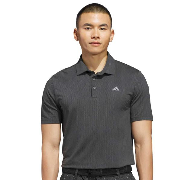Adidas Men's Performance Textured Polo KC1118 Men's Polos Adidas Medium Black/Grey 