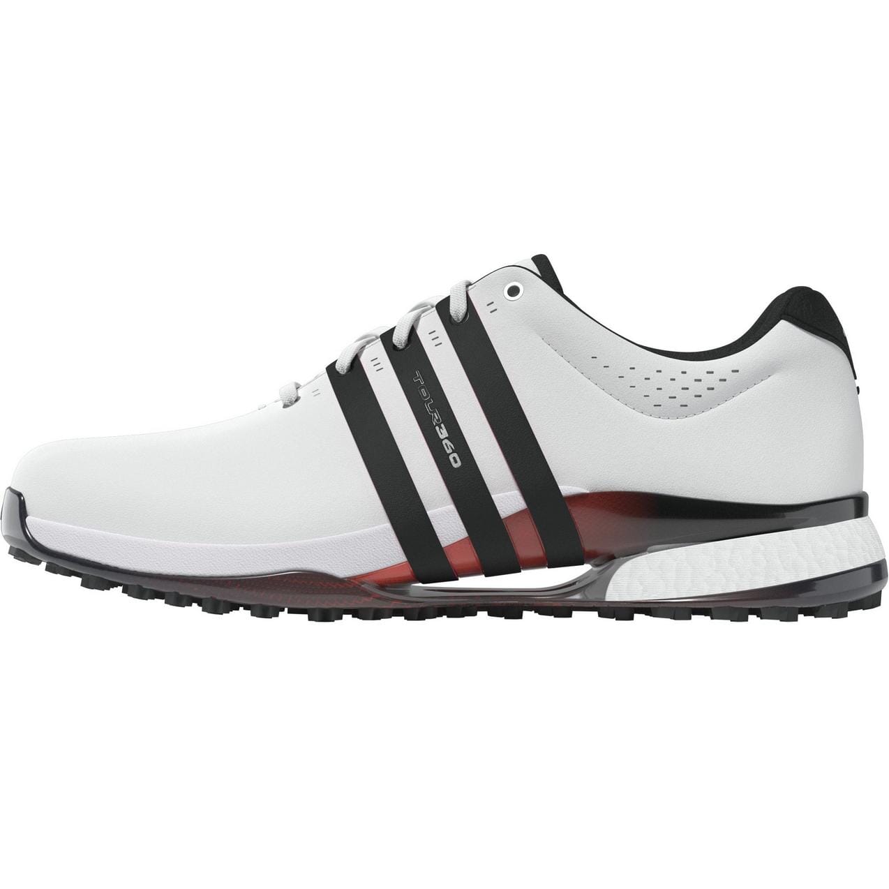 Adidas Men's Tour360 25 Spikeless Golf Shoe - White/Black/Red Golf Shoes Adidas 9 