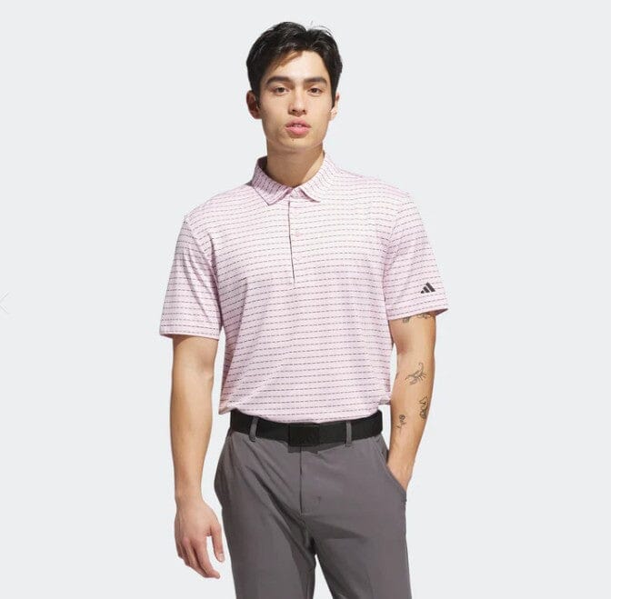 Adidas Ultimate Dash Stripe Polo Men's Pink/Black KA7904 Men's Polos Adidas Large Light pink Men's