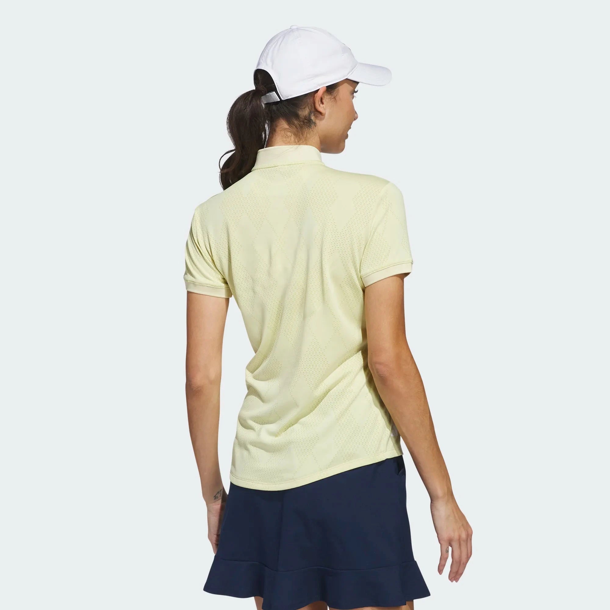 Adidas Ultimate Jacquard Short Sleeve Polo Yellow JE9924 Women's Polos Adidas 