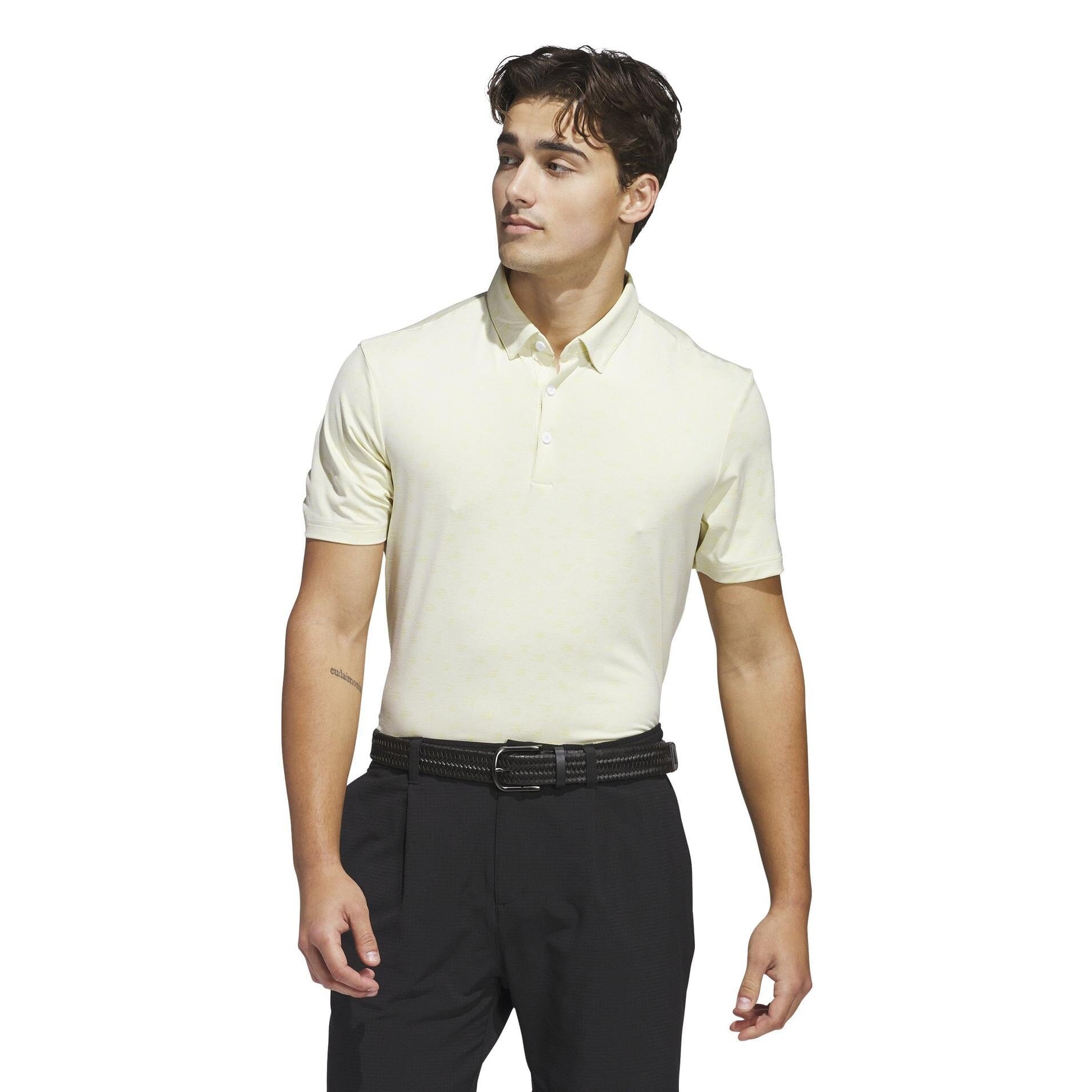 Adidas Ultimate Novelty Polo Men's Light Yellow JF4938 Men's Polos Adidas Large Yellow Men's