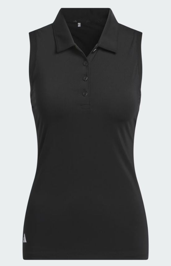 Adidas Women's Ultimate Solid Sleeveless Polo IN2536 Black Women's Polos Adidas 
