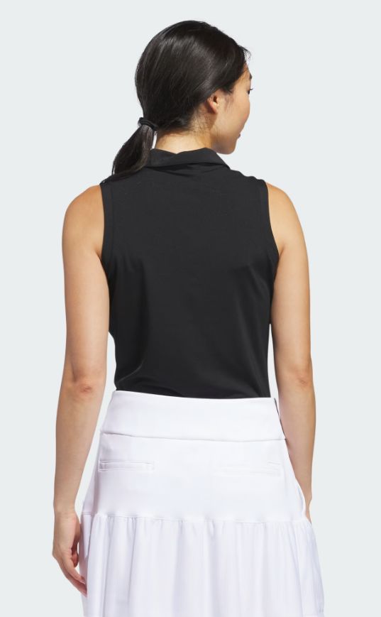 Adidas Women's Ultimate Solid Sleeveless Polo IN2536 Black Women's Polos Adidas 