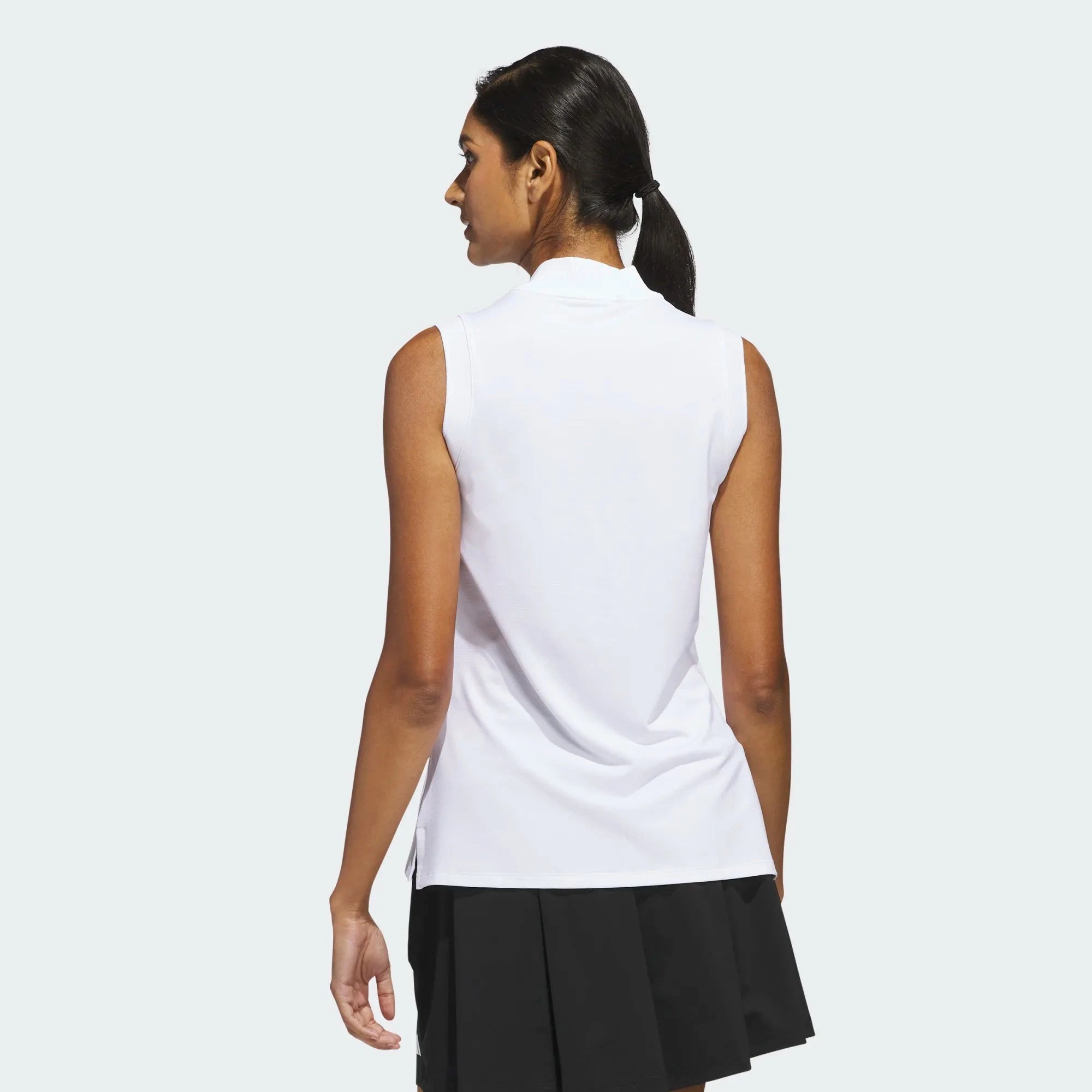 Adidas Women's Ultimate Zip Sleeveless Polo JC9239 White Women's Polos Adidas 