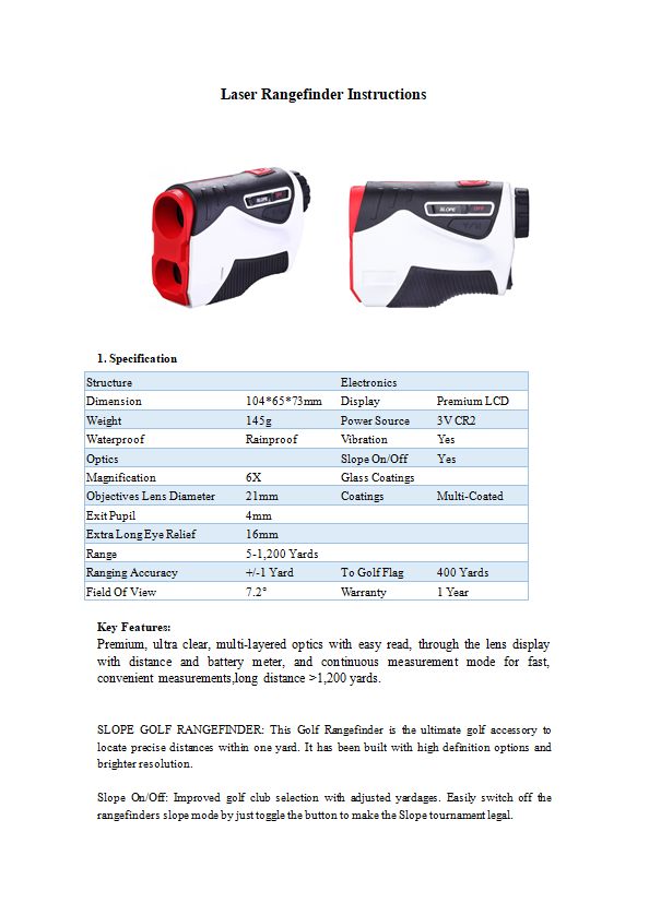 ALL-FIT Laser Rangefinder w/Slope Rangefinders & Accessories Golf Stuff 