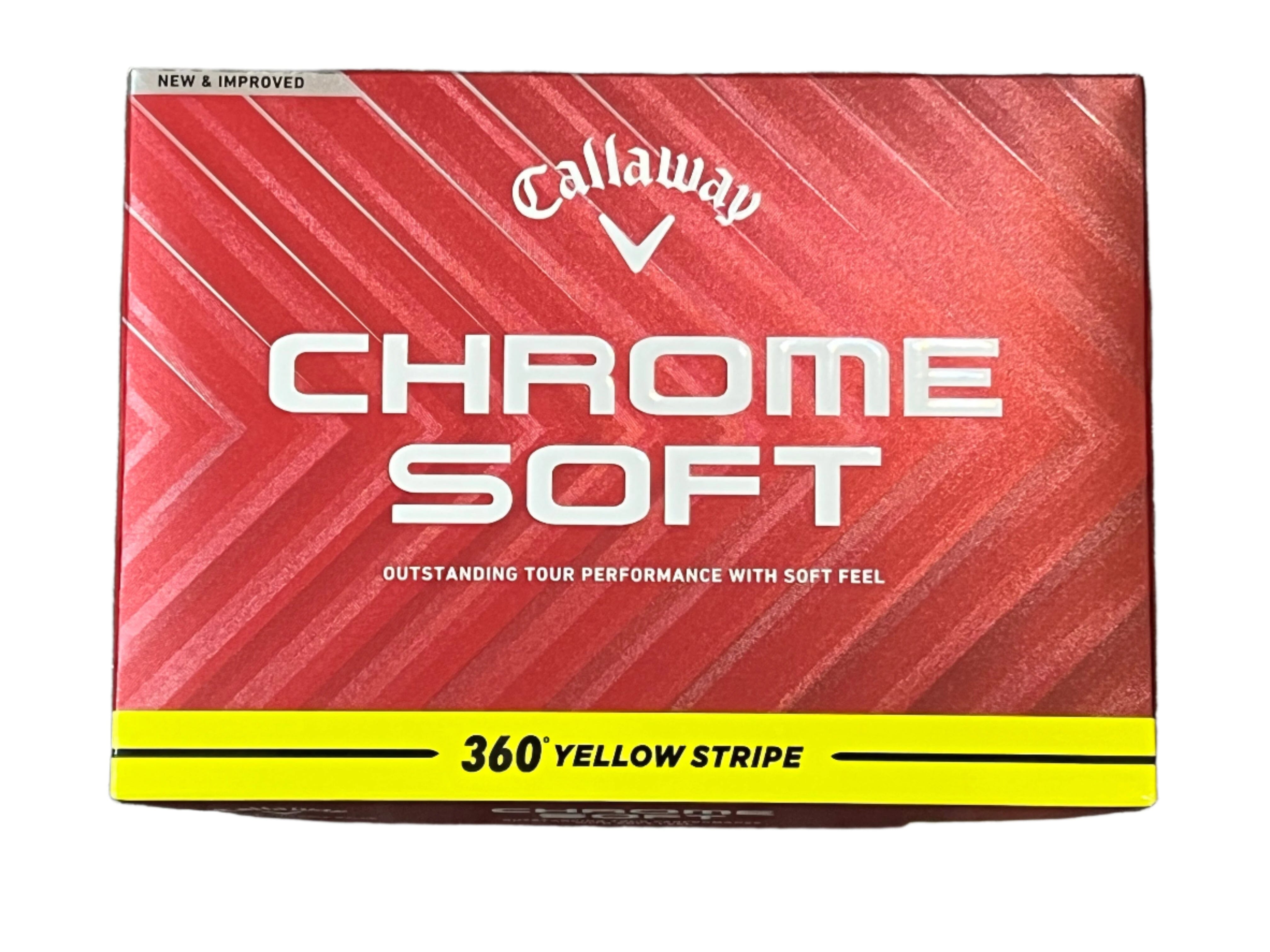 Callaway Chrome Soft 24 360° Yellow Stripe Golf Balls Callaway Box/12 White 