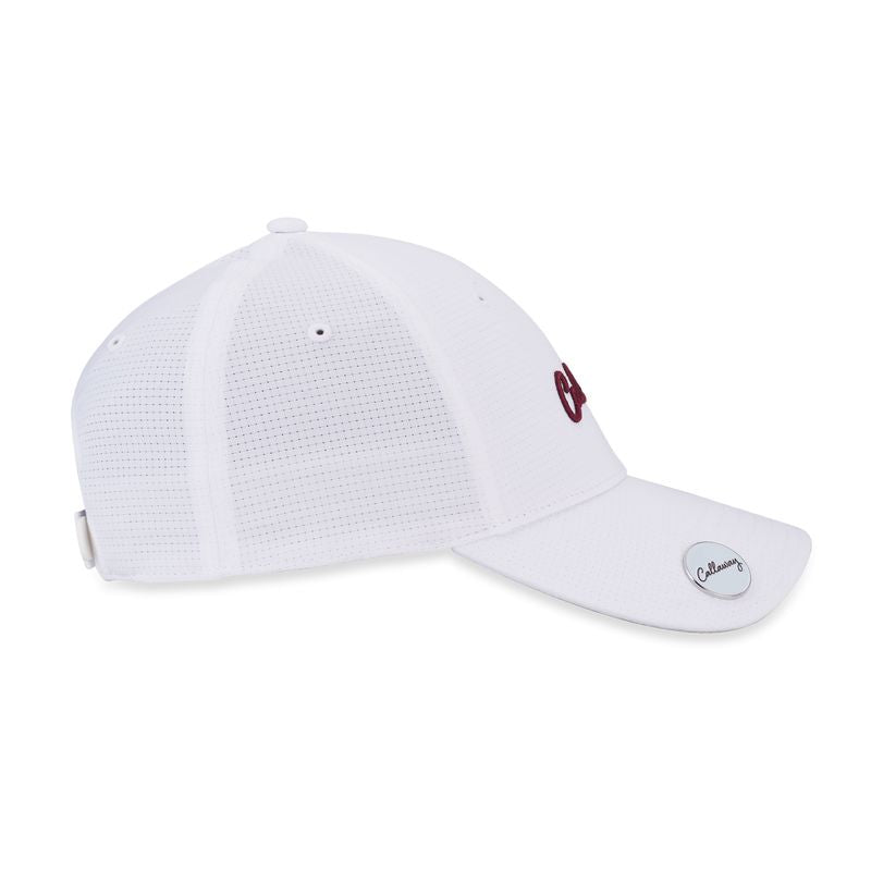 Callaway Womens Stitch Magnet Hat White/Plum Hats Callaway 