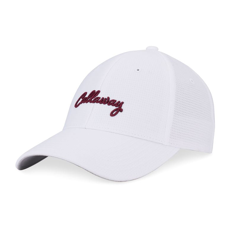Callaway Womens Stitch Magnet Hat White/Plum Hats Callaway White 