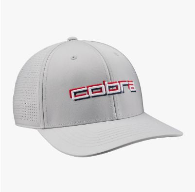 Cobra 3D Tour Tech Cap Grey/For All Time Red Golf Hat Hats Cobra 