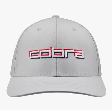 Cobra 3D Tour Tech Cap Grey/For All Time Red Golf Hat Hats Cobra Grey 