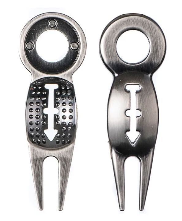 Divot Tool with Ball Marking Line Divot Tools Golf Trends Silver 