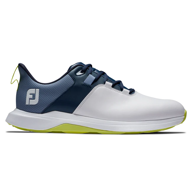 Footjoy Men's ProLite Spikeless Golf Shoe - White/Navy/Lime Golf Stuff - Save on New and Pre-Owned Golf Equipment 8M 