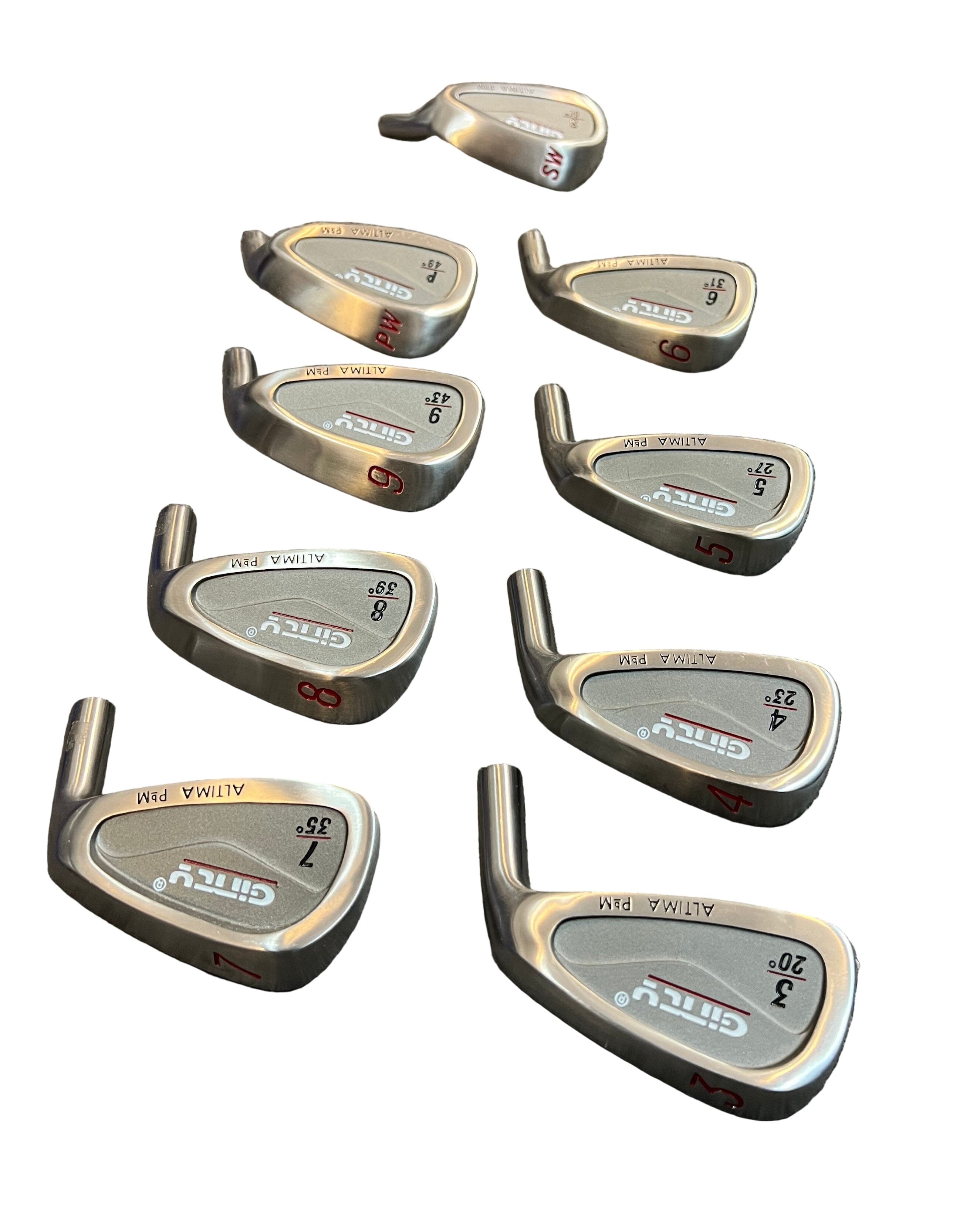 Ginty Altima PbM 9pc Iron HEAD ONLY Right Hand 3-PW SW Golf Club Tools & Parts Ginty Altima 
