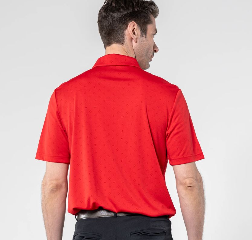 LevelWear Detect Golf Shirt PM5AL Flame Red/Black Men's Polos LevelWear 