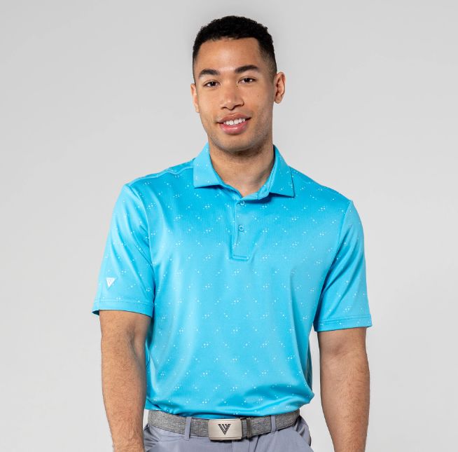 LevelWear Ignite Golf Shirt BR55L Norse Blue/White Men's Polos LevelWear Small Blue 