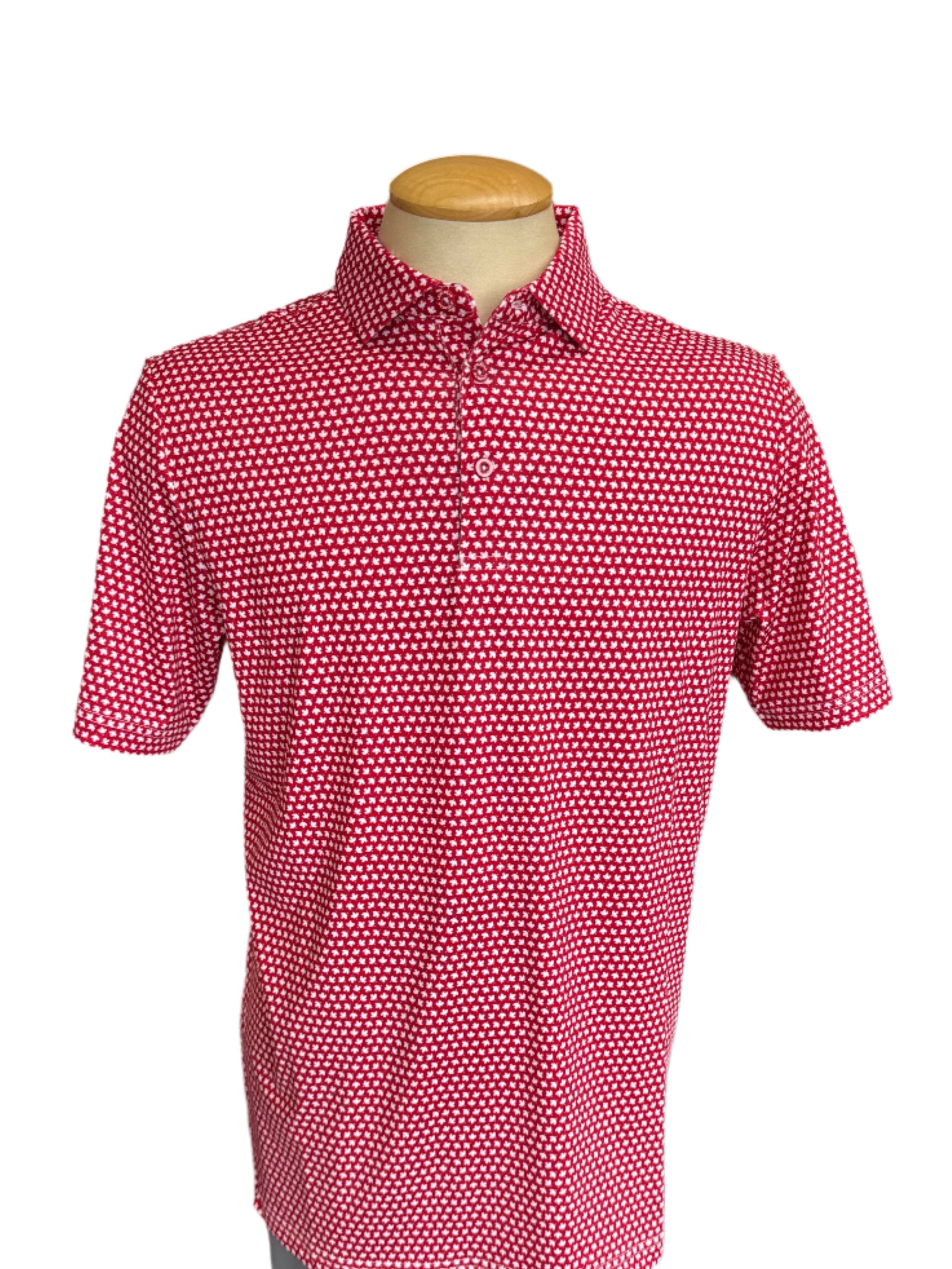 LevelWear Mape Canada Day Golf Shirt YE72L Flame Red Men's Polos LevelWear 